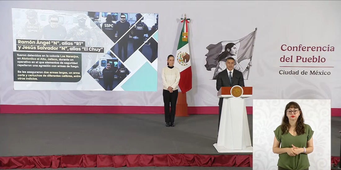La Presidenta de México y el titular de SSPC en Palacio Nacional.