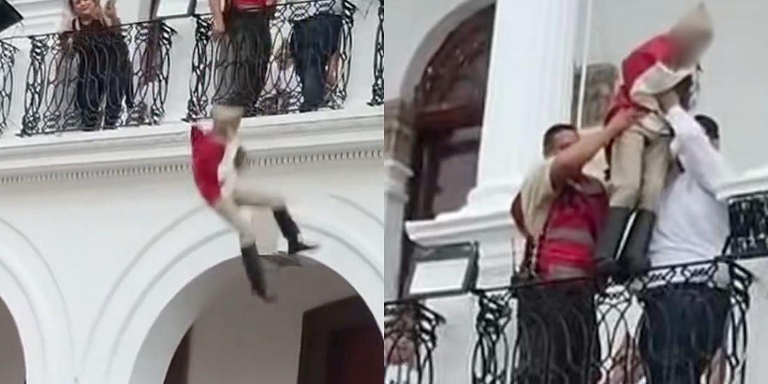 Alumno recrea a Juan Escutia y salta desde balcón durante acto escolar en Jalisco