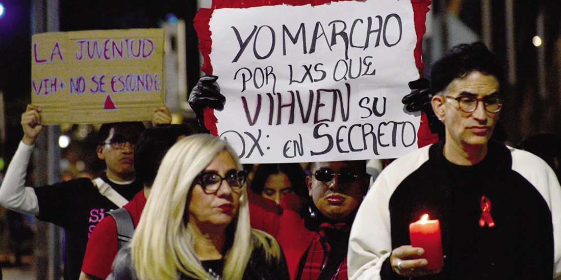 Marcha por el Día de Lucha contra el VIH/Sida, en la CDMX, el 1 de diciembre.