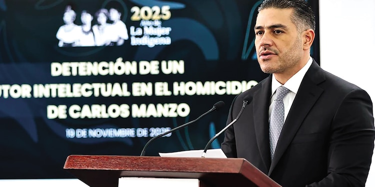 El titular de la SSPC, ayer, en conferencia de prensa.