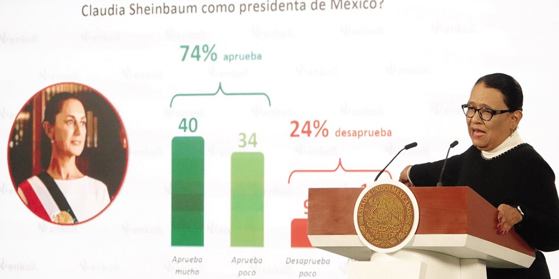 Rosa Icela Rodríguez, secretaria de Gobernación, en Palacio Nacional, ayer