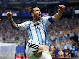 Lionel Messi festeja un gol con Argentina en el Mundial 2026.