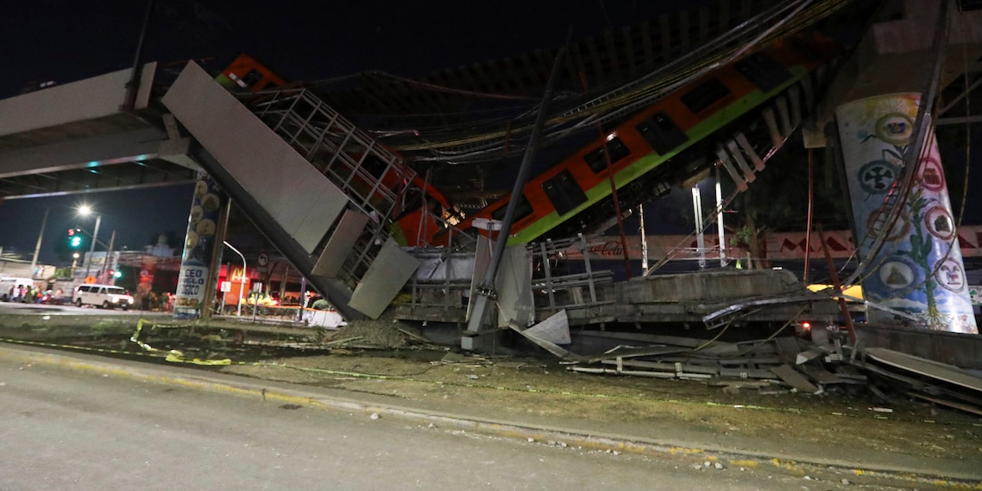 Una imagen del colapso del Metro de la Línea 12