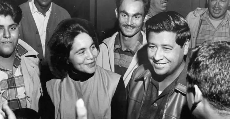 Dolores Huerta y César Chavez en 1965