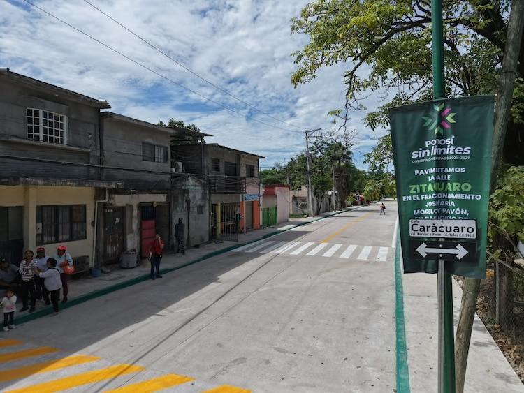 Una de las calles rehabilitadas en Ciudad Valles, San Luis Potosí.