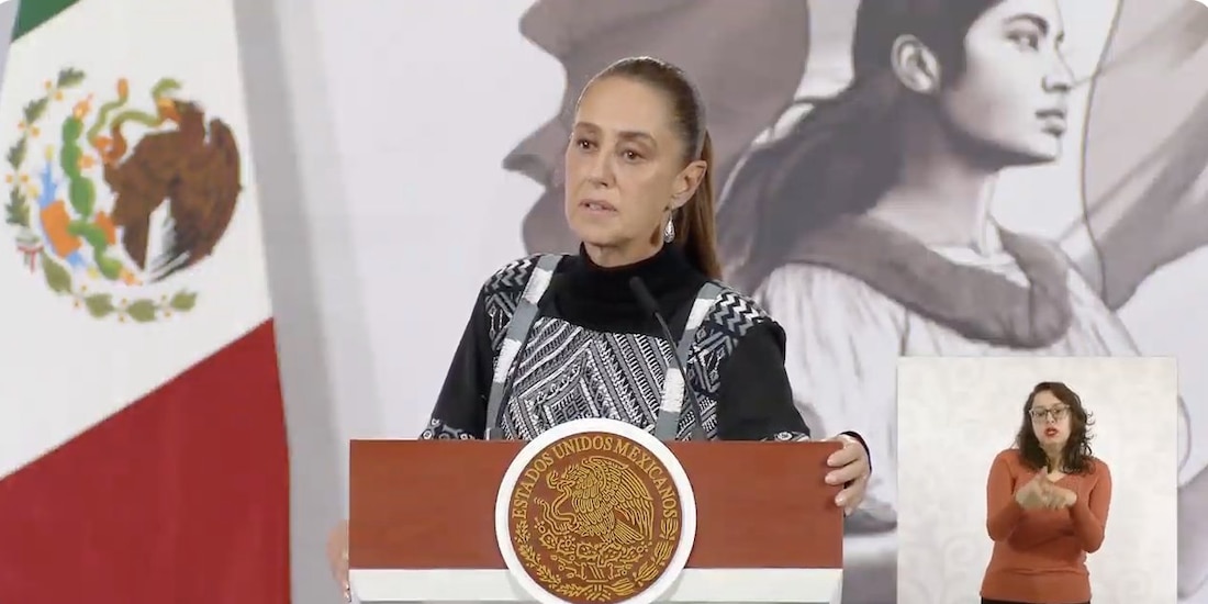 Claudia Sheinbaum, presidenta de México, durante la Conferencia del Pueblo.