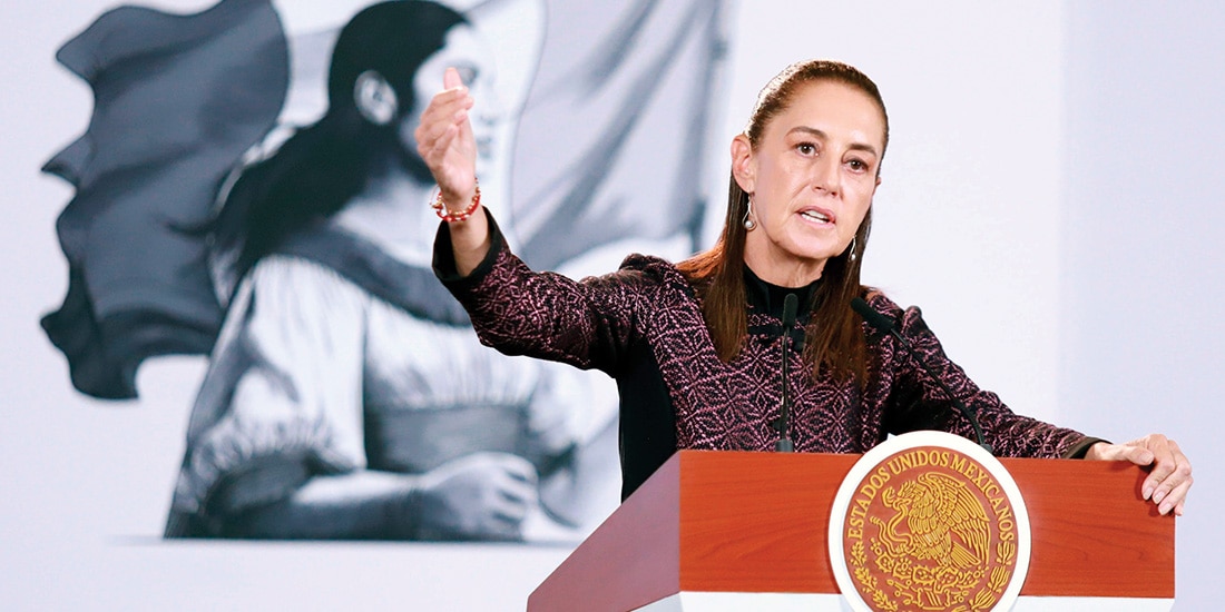 La jefa del Ejecutivo, ayer, en conferencia de prensa en Palacio Nacional.