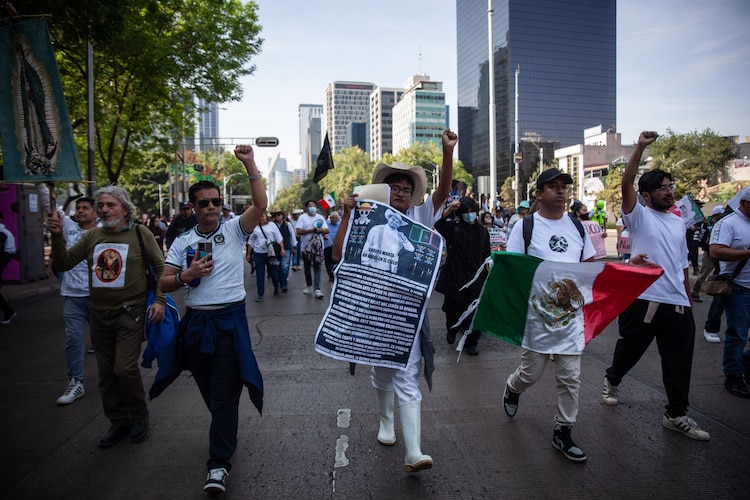 Aspecto de una marcha en la Ciudad de México.