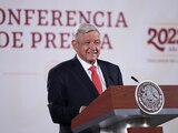 Presidente Andrés Manuel López Obrador durante su conferencia matutina de este miércoles.