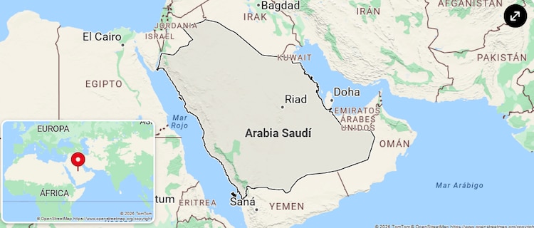 Mapa de Arabia Saudita