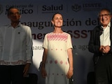 Al centro, la Presidenta Claudia Sheinbaum Pardo, el 15 de agosto de Tamaulipas.