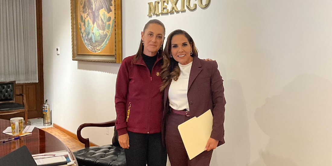 Mara Lezama se reúne con Claudia Sheinbaum en la Ciudad de México.