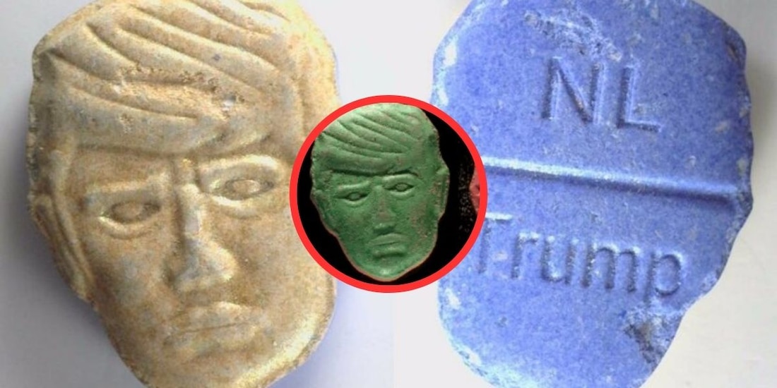 Pastillas de éxtasis en forma de Trump