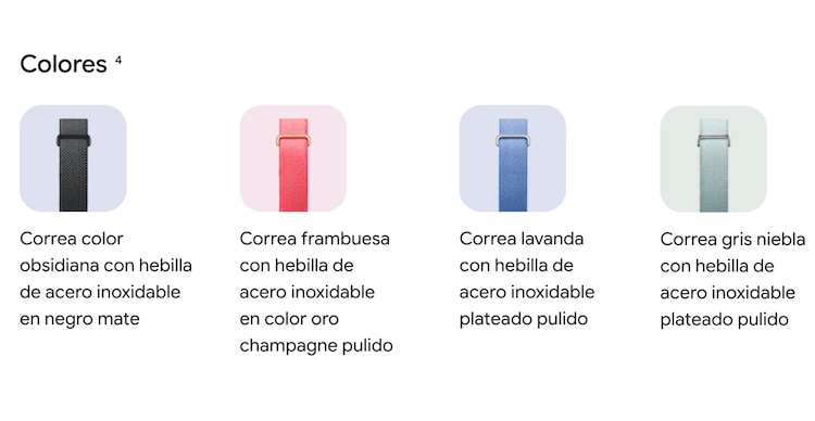 Colores disponibles de la Google Fitbit Air