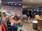 Peleas entre aficionados mexicanos al término de México vs Honduras