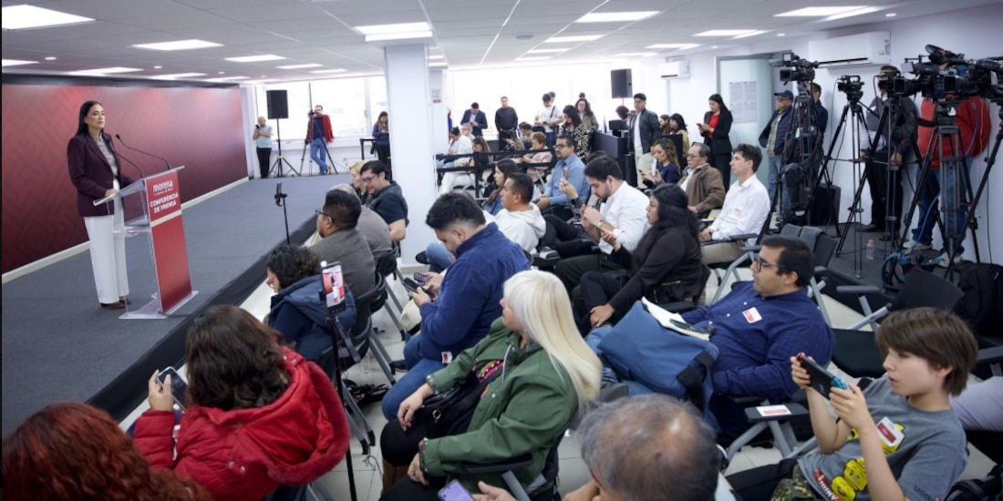 Ariadna Montiel Reyes en conferencia de este martes.