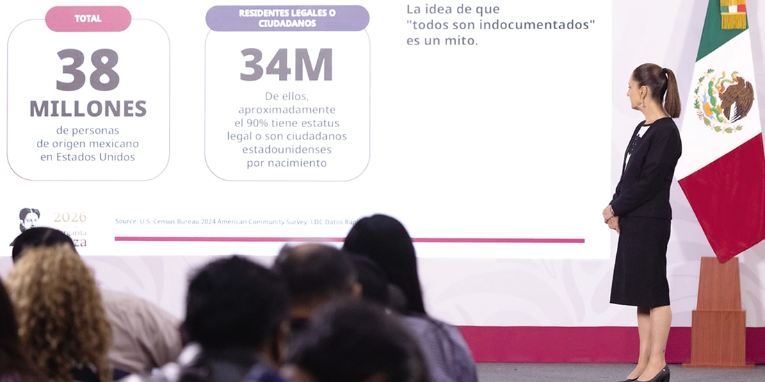 CLAUDIA Sheinbaum, ayer, en Palacio Nacional