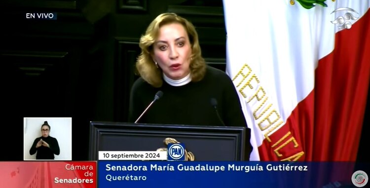 La coordinadora de los senadores panistas, María Guadalupe Murguía.