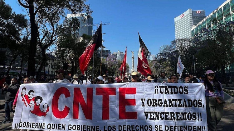Aspecto de una marcha anterior de la CNTE.