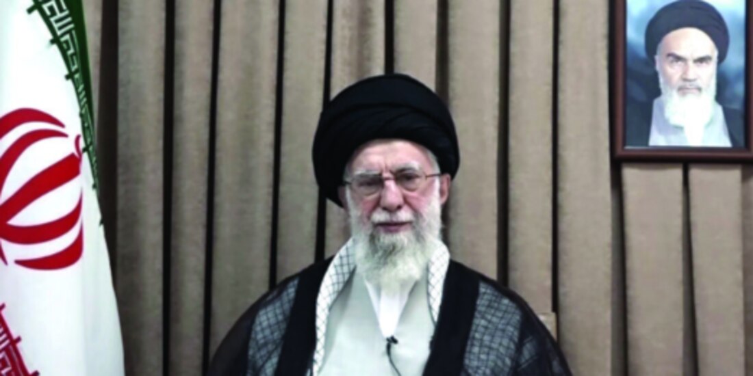 El líder supremo, el ayatolá Alí Jamenei, en un discurso televisado, ayer.