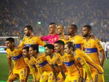 Jugadores de Tigres antes de la final de ida del Apertura 2023 de la Liga MX ante América