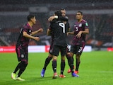Jugadores de la Selección Mexicana celebran un gol contra Jamaica en las eliminatorias rumbo a Qatar 2022.