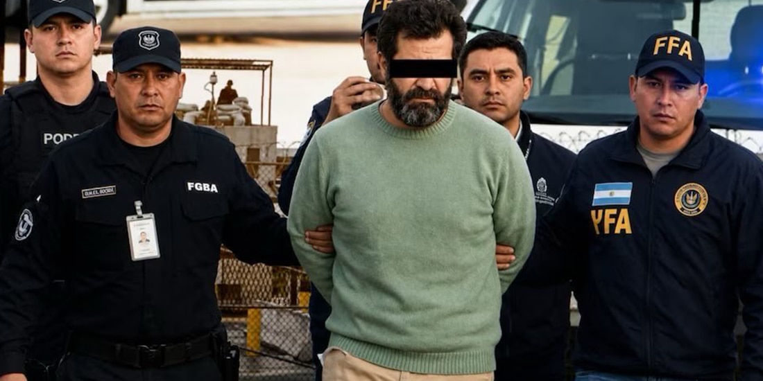 El excontralmirante, al ser extraditado desde Argentina.