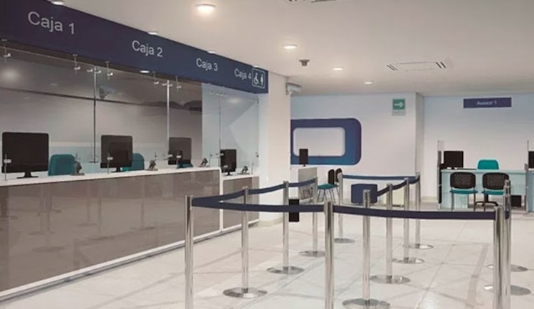Sucursal bancaria en imagen ilustrativa