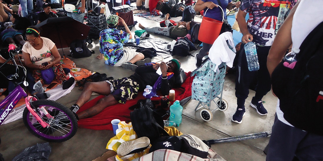 Caravana de migrantes descansa en Huixtla, Chiapas, el pasado 20 de octubre.