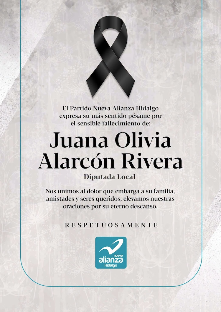 Esquela de Juana Olivia Alarcón Rivera