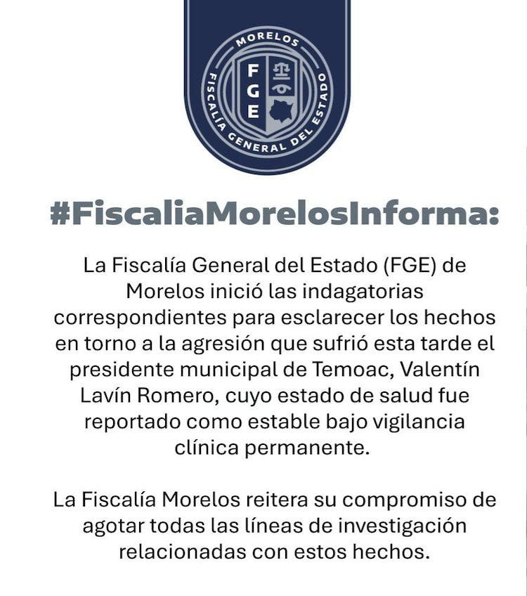 Atacan a balazos al alcalde de Temoac