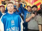 El 'Canelo' Álvarez sorprendió con un increíble poncho antes de su combate contra William Scull.