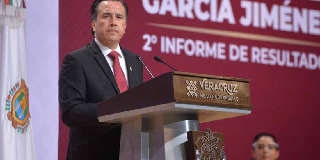 El gobernador Cuitláhuac García durante su Segundo Informe de Gobierno.