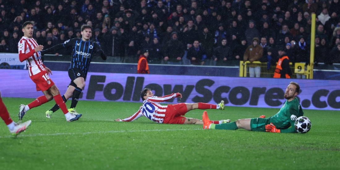 El Atlético de Madrid deja ir la victoria ante el Brujas