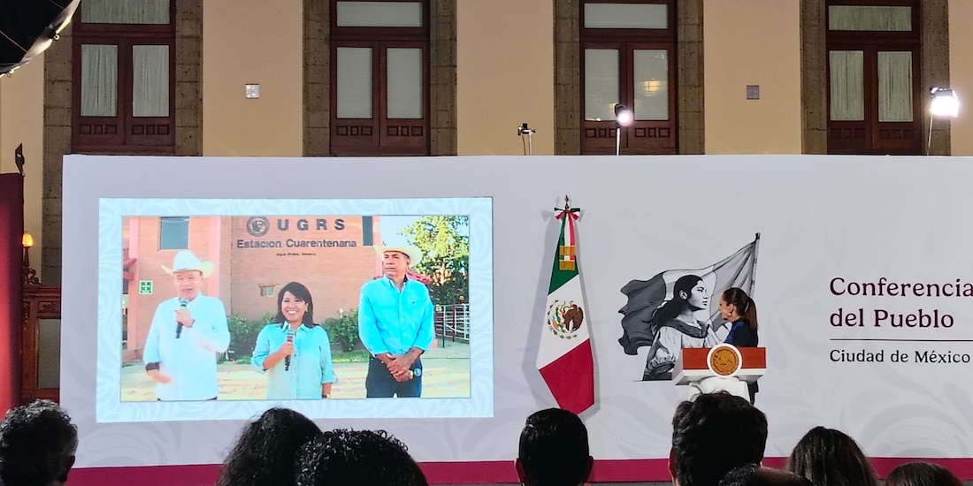 Enlace a Sonora desde Palacio Nacional este lunes.