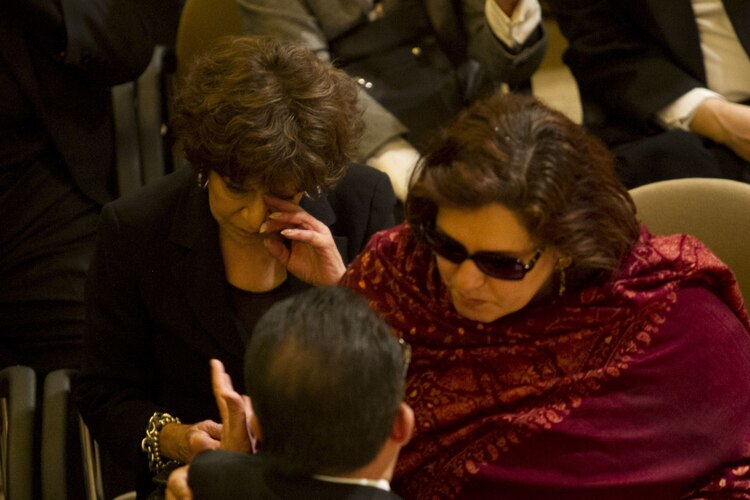 La conductora, durante el funeral de José Emilio Pacheco.