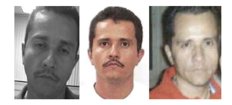 Nemesio Oseguera Cervantes, "El Mencho", en fotografías del gobierno de Estados Unidos.