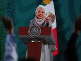 Conferencia mañanera encabezada por la secretaria de Gobernación, Olga Sánchez Cordero, quien se encuentra supliendo a Andrés Manuel López Obrador.