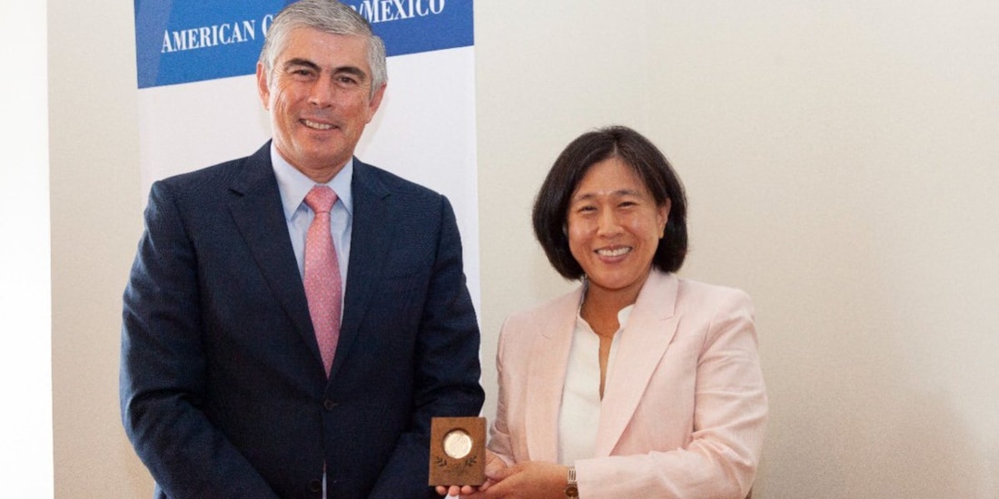 El presidente de American Chamber/Mexico (AmCham), Vladimiro de la Mora, expresó que coincidió con Katherine Tai, representante comercial de Estados Unidos, se reunieron.