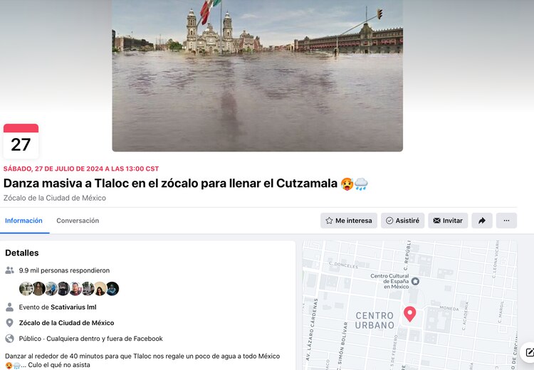 Esta danza se realizará para pedir a Tláloc que traiga lluvias y llene las presas en la CDMX.