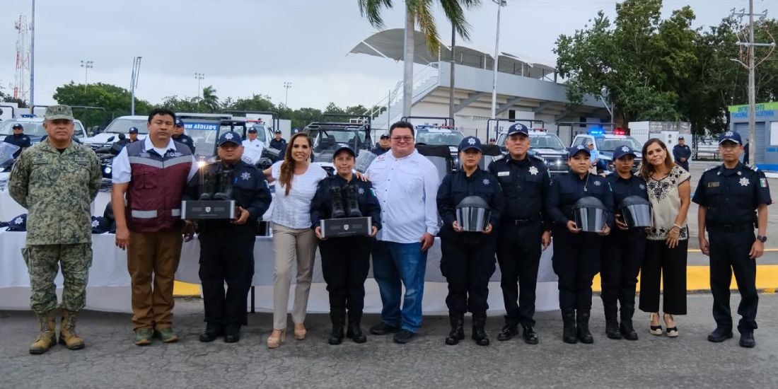 Mara Lezama fortalece a Policía Municipal de Cozumel con vehículos, equipo y tecnología.
