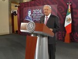 AMLO este lunes en Palacio Nacional.
