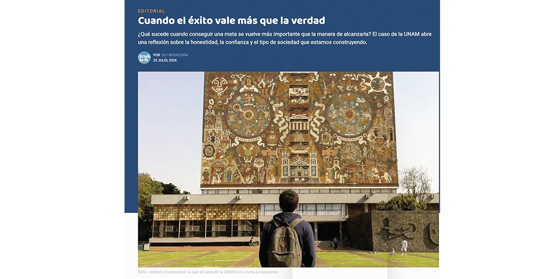 IMAGEN de la publicación en línea del editorial del medio católico.
