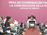 Delfina Gómez, gobernadora del Estado de México, hoy en reunión