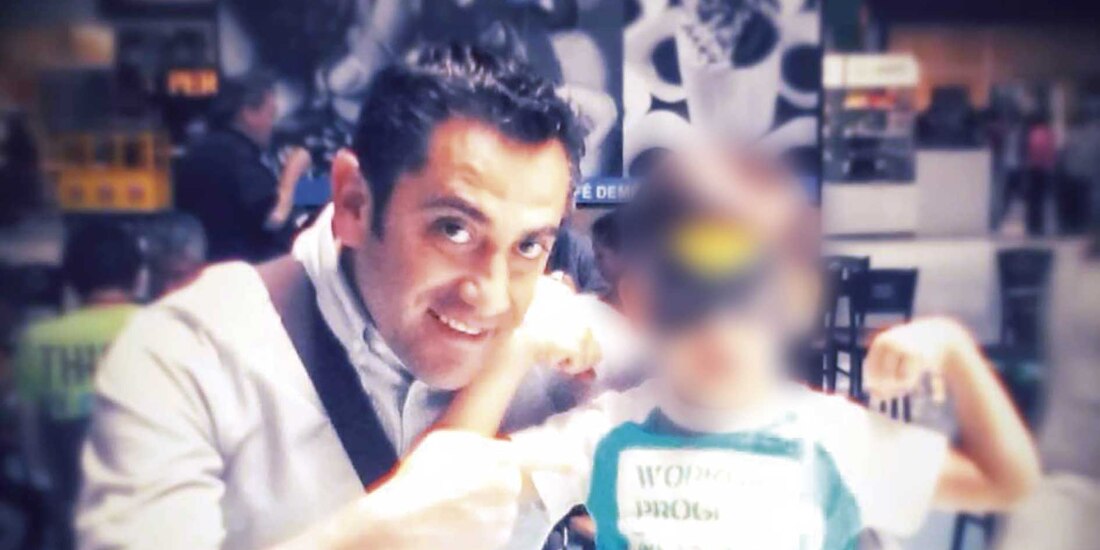 El señor Óscar Vargas y el pequeño Alexis, en imagen de archivo.