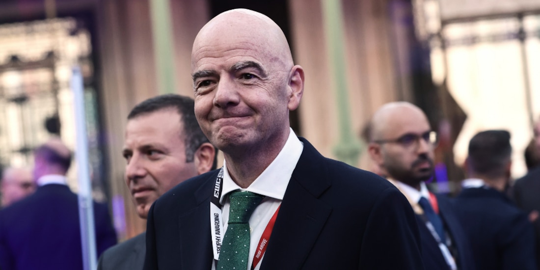 Gianni Infantino durante la clausura del Mundial de Esports en el Grand Palais de París.