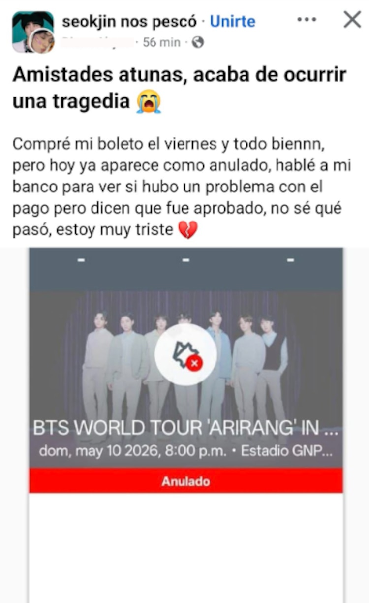 Fans de BTS reportan que Ticketmaster canceló sus boletos