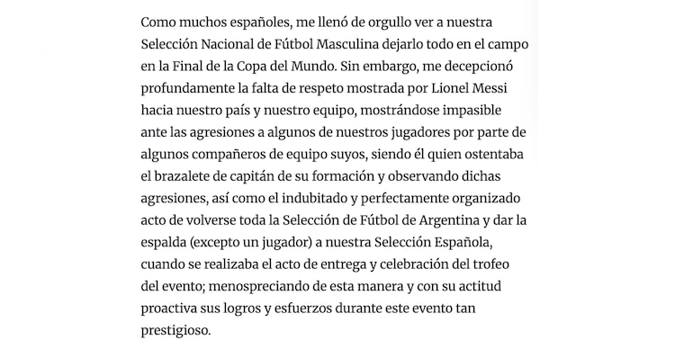 Españoles piden que no le entreguen el premio Princesa de Asturias a Messi