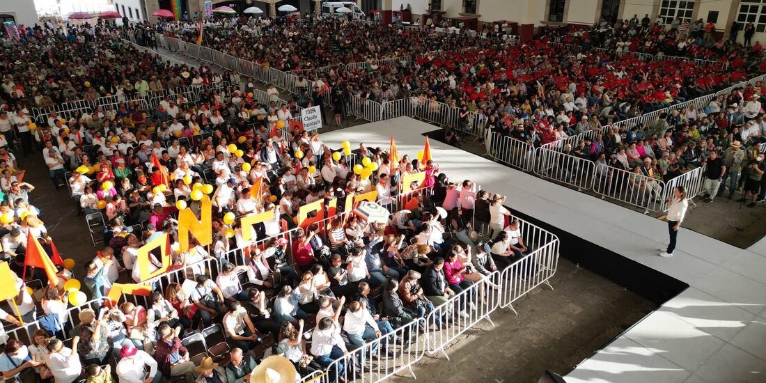 'Vamos a seguir caminando por todo el país, defendiendo la Transformación, defendiendo al presidente López Obrador y defendiendo al pueblo de México y sus grandes derechos', aseguró Claudia Sheinbaum en Zacatecas,