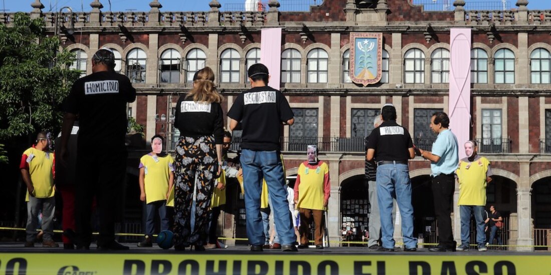 Colectivos protestan contra la inseguridad en Morelos, en octubre de 2019.